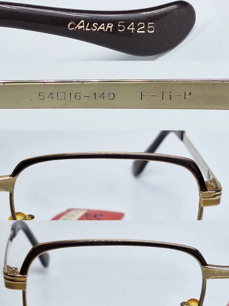 CLASAR 5425 안경테 54mm 티타늄 브로우라인 포인트 일본 빈티지 데드스톡 아메카지 Y2K 복고 레트로 이미지