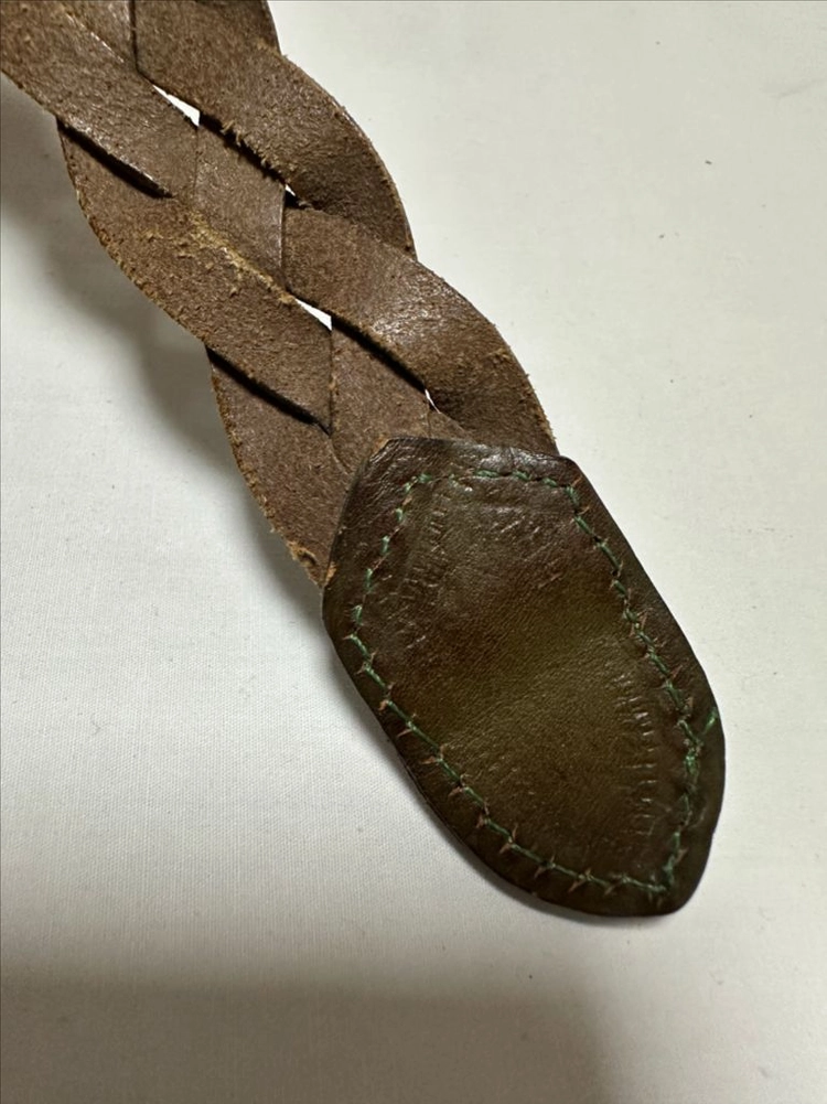 빈티지 이태리가죽 브라운 꼬임 가죽 벨트 이미지