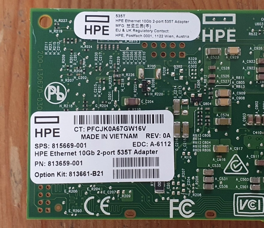 브로드컴 10G RJ45 2포트 10기가 랜카드 ( HPE 535T / BCM957416 ) 이미지