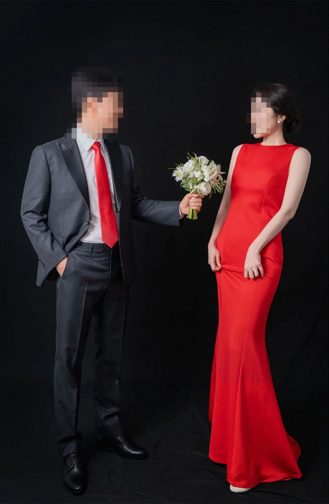 웨딩촬영드레스 심플한 블랙원피스 이미지