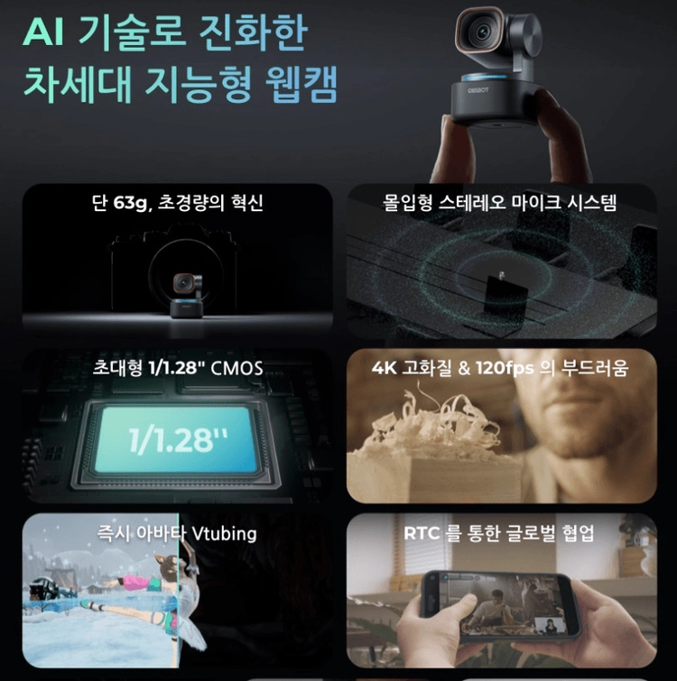 AI 웹캠 OBSBOT Tiny3 1회연결 제품 이미지