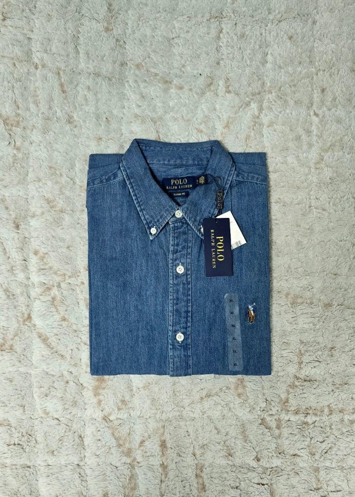 폴로 랄프로렌 중청 데님 셔츠 L XL 클래식핏 새제품 이미지