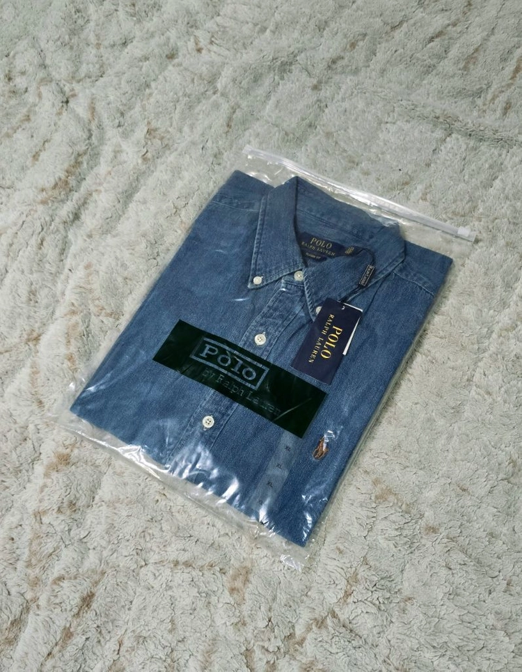 폴로 랄프로렌 중청 데님 셔츠 L XL 클래식핏 새제품 이미지