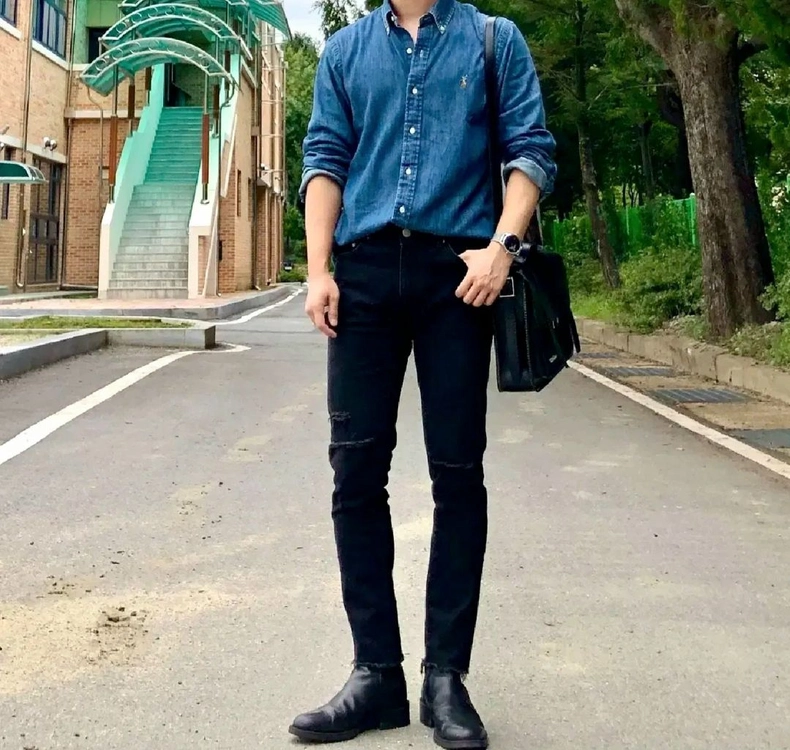 폴로 랄프로렌 중청 데님 셔츠 L XL 클래식핏 새제품 이미지