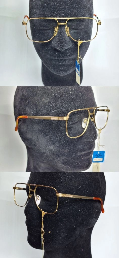 시저 CAESAR C-552 골드 안경테 57mm 티타늄 투브릿지 일본 빈티지 데드스톡 레트로 클래식 앤틱 Y2K 이미지