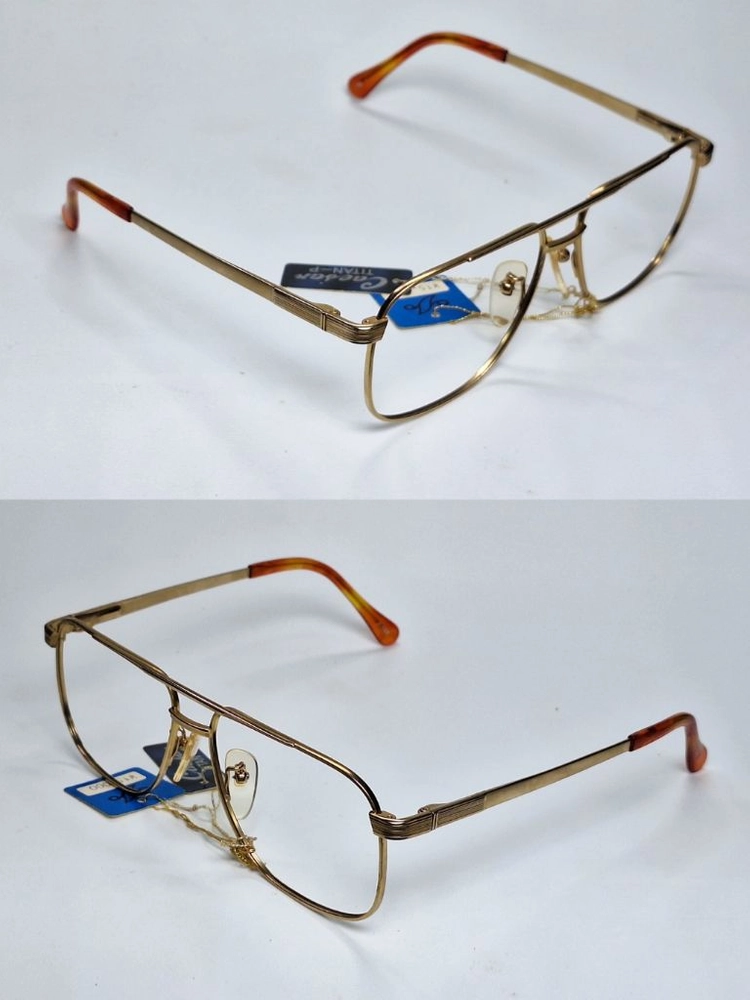 시저 CAESAR C-552 골드 안경테 57mm 티타늄 투브릿지 일본 빈티지 데드스톡 레트로 클래식 앤틱 Y2K 이미지