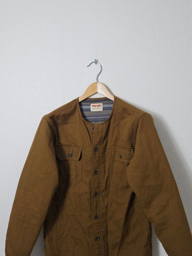 랭글러 wrangler 투포켓 패디드 셔츠자켓 워크웨어 브라운 S 95 이미지
