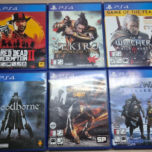 ps4타이틀 (레데리2, 세키로, 위쳐3와일드헌트, 블러드본, 인페이머스, 갓오브워 라그나로크) 이미지