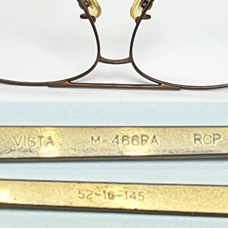 세이코 VISTA M-466RA 금도금 안경테 52mm 투브릿지 일본 빈티지 데드스톡 레트로 아메카지 Y2K 복고 이미지