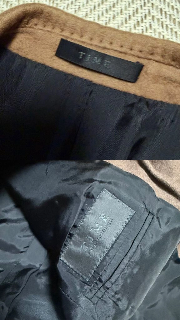 한섬 타임 로로피아나 지블링 캐시미어100 테일러드 자켓 카멜브라운 매니쉬 보이프렌드 대디 옴므 숏 하프 코트 이미지