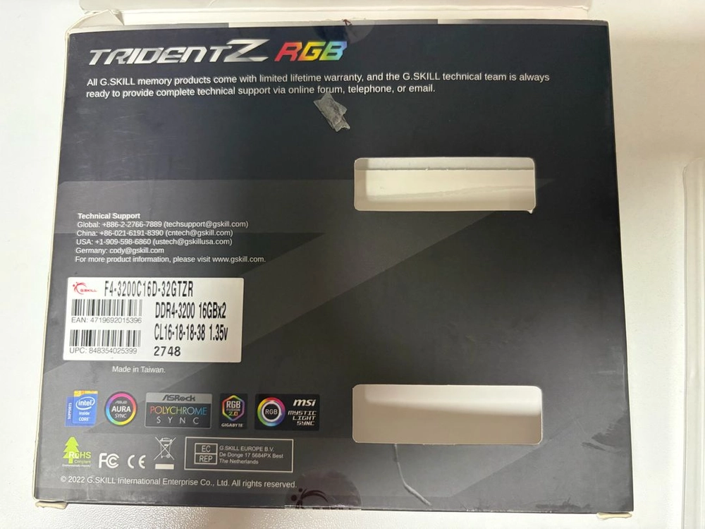 G.SKILL ddr4 트라이던트Z RGB 32GB (16GBx2) 이미지