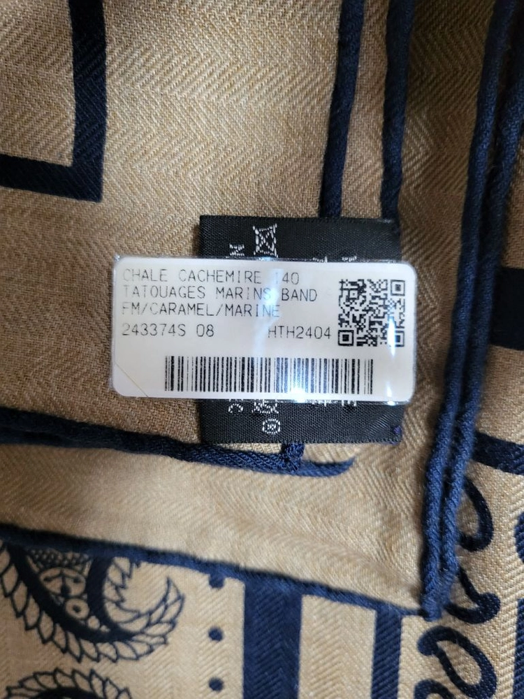 에르메스 숄 타투아쥬 마린 반다나 140 숄 카라멜/마린 이미지