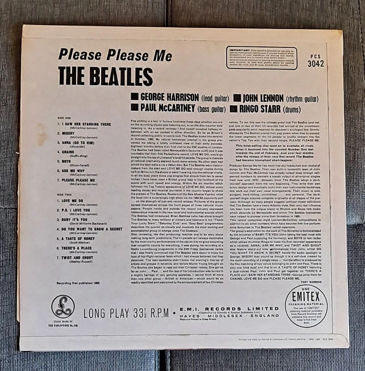 비틀즈 please please me stereo lp 이미지