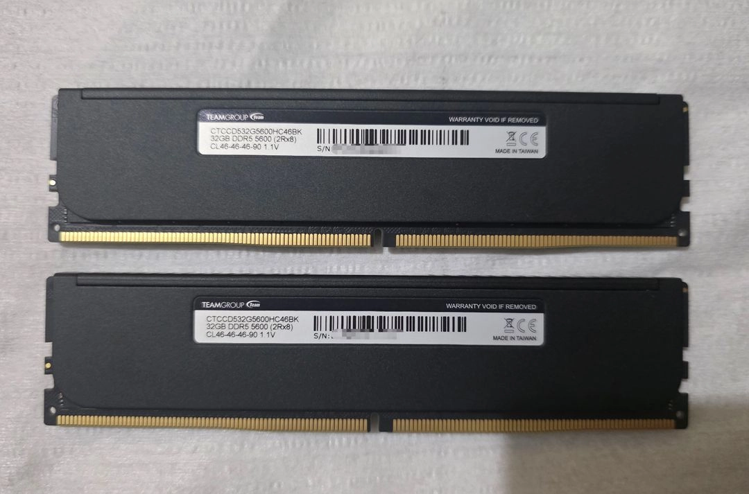 팀그룹 램 DDR5 5600 64GB (32GB 2장 세트) 팝니다. 이미지