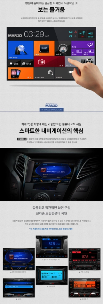 만도 MP500 지니2D맵 네비게이션 (본체단품) 이미지