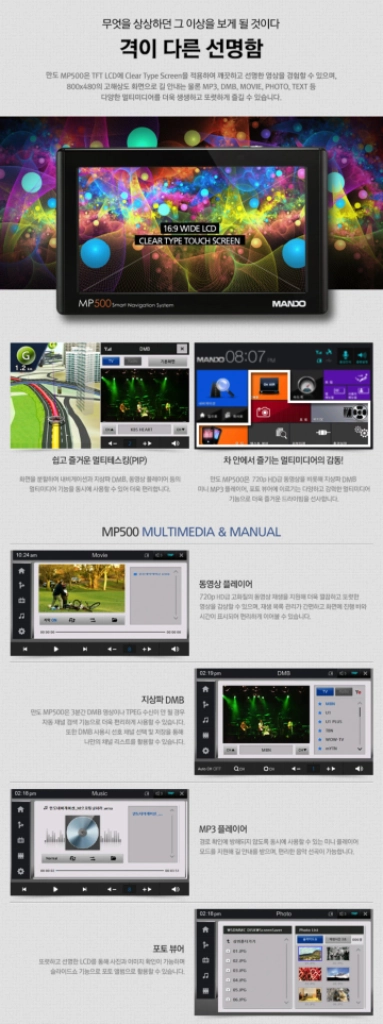 만도 MP500 지니2D맵 네비게이션 (본체단품) 이미지