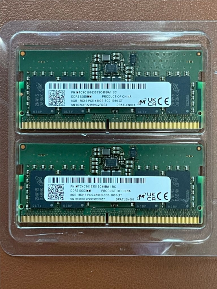 마이크론 DDR5 4800 16GB 8GB x2 16G 노트북메모리 노트북램 - 안심되는 중고거래
