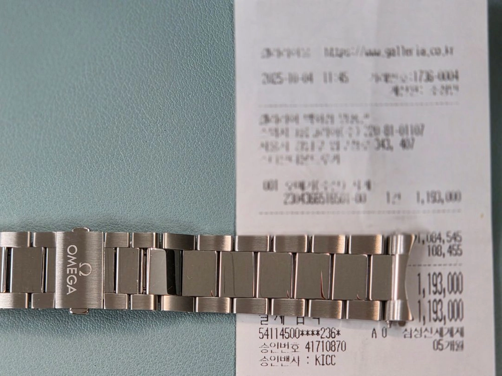 오메가 아쿠아테라 블랙래커 38mm 이미지