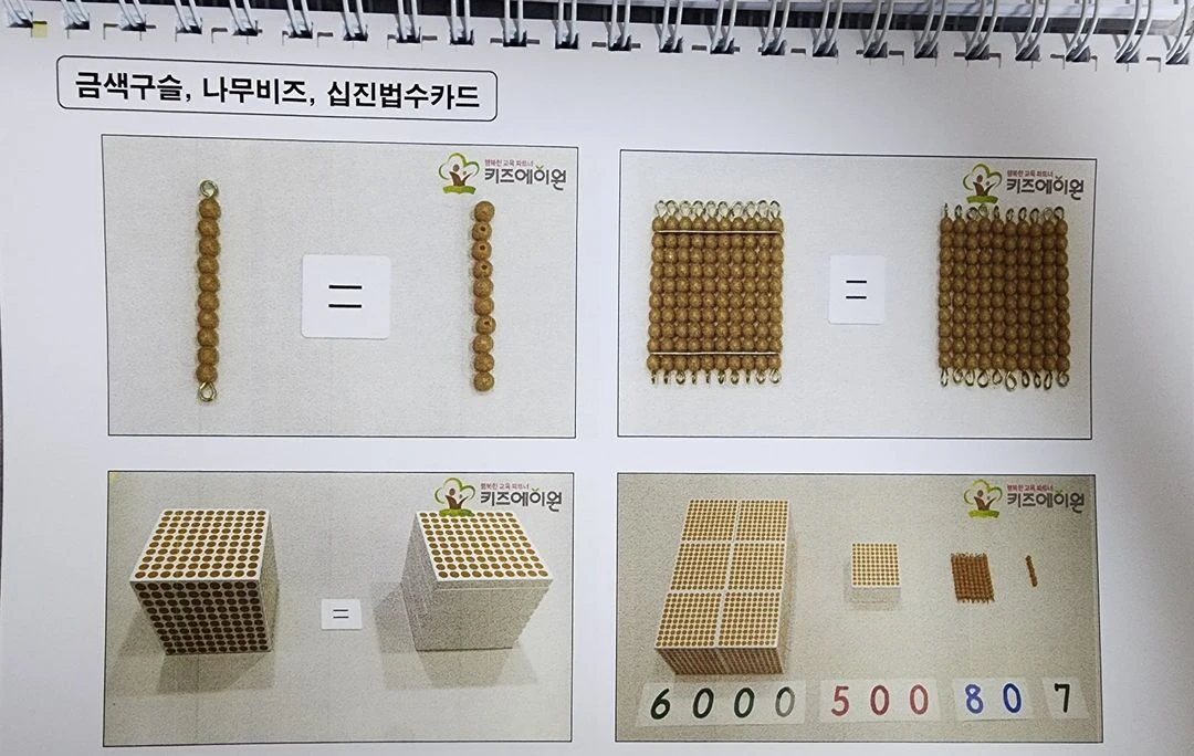 새상품 아가월드 몬테소리 니엔후이스 금색구슬2 나무비즈 이미지