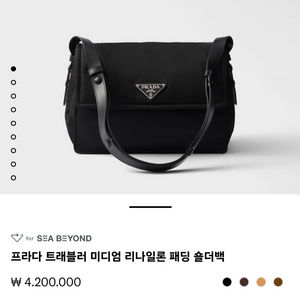 프라다 트래블러 리나일론 패딩 숄더백 크로스백 M (s급 정품) 이미지