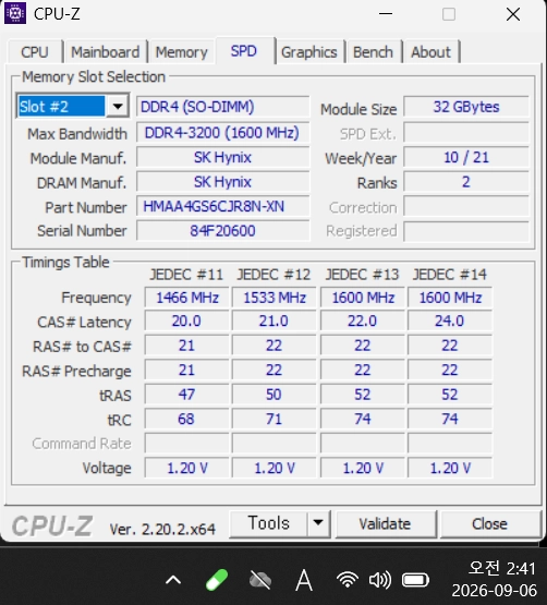 SK하이닉스 DDR4 3200 32GB 2Rx8 노트북램 2개 / 총 64GB / 정상작동 이미지