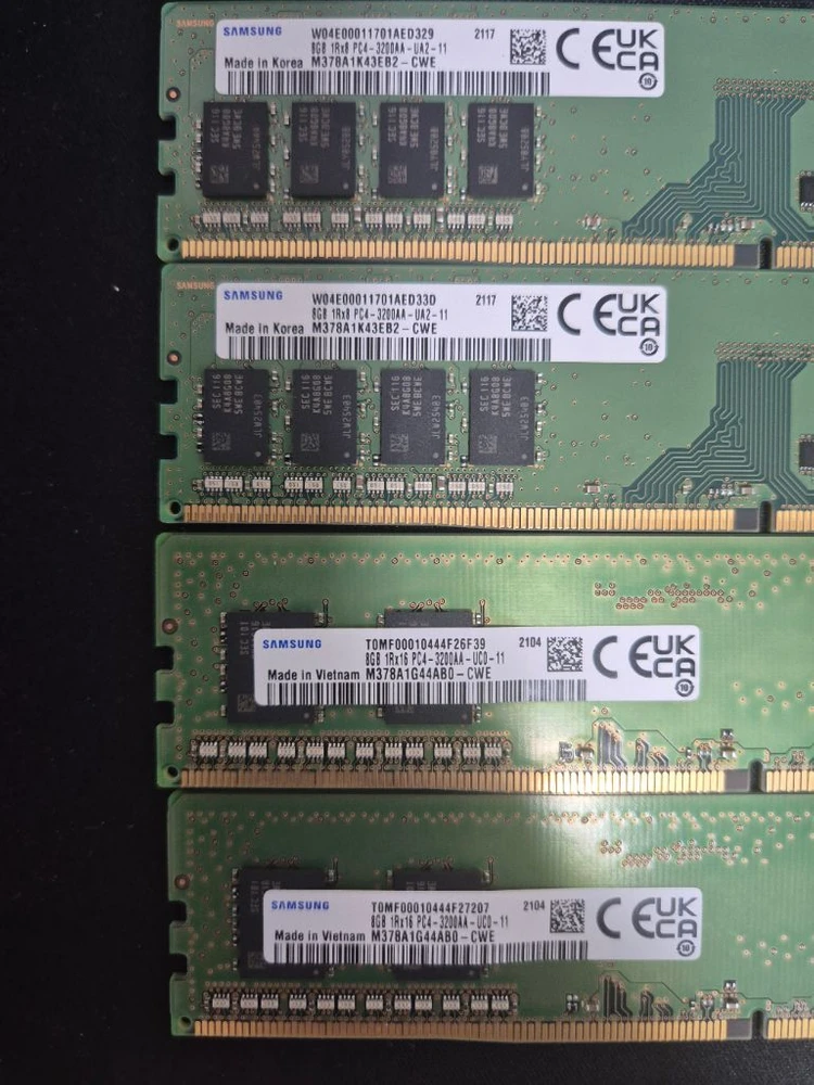 삼성 DDR4 3200 8GB 메모리 4개 세트 이미지