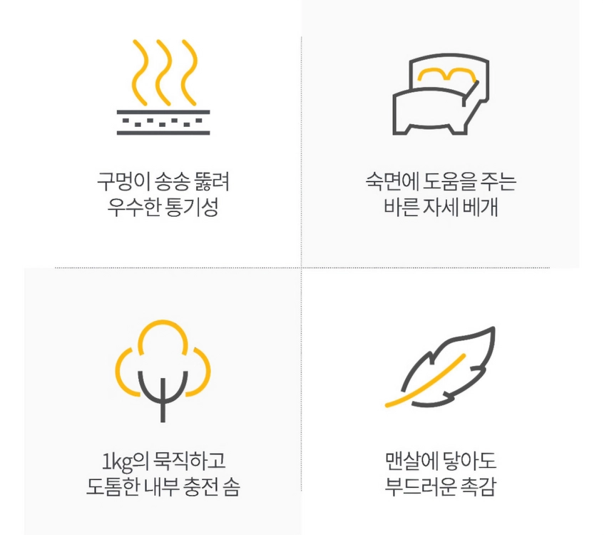 통풍 경추 숙면 베개 2개 세트 이미지