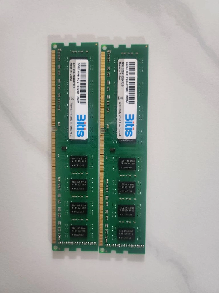 Bitis DDR3 8GB PC3-12800U 데스크탑램 2개합한금액 이미지