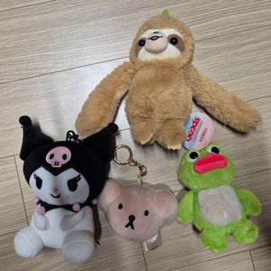 쿠로미 너구리 개구리 곰돌이 인형키링 세트 이미지