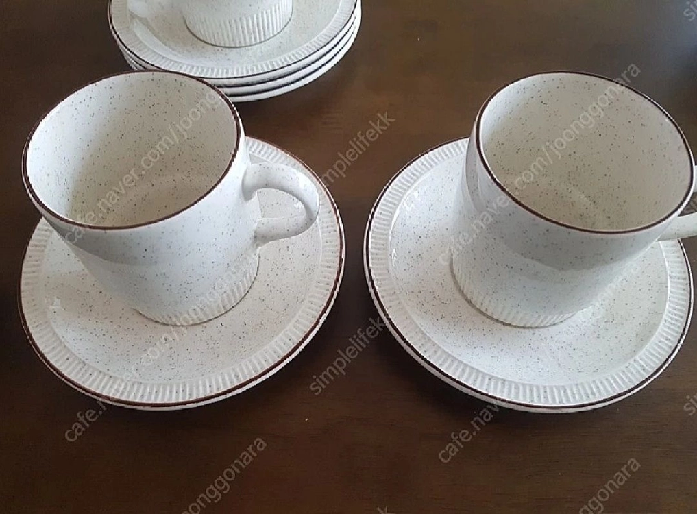 영국 풀포터리 POOLE POTTERY 커피잔&소서&디저트플레이트 이미지