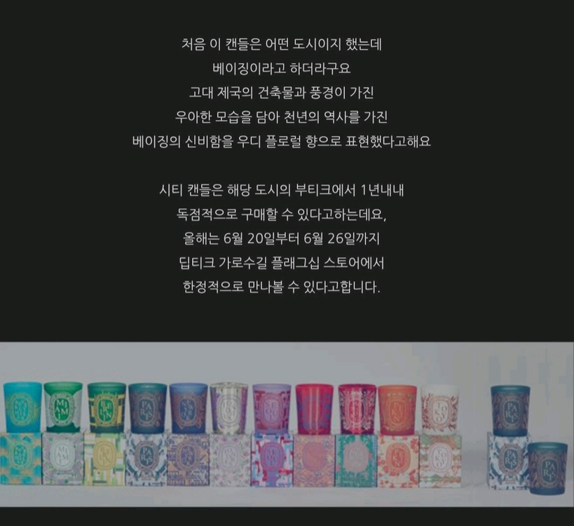 딥티크 한정판 캔들 190g 씨티캔들 뉴욕 이미지