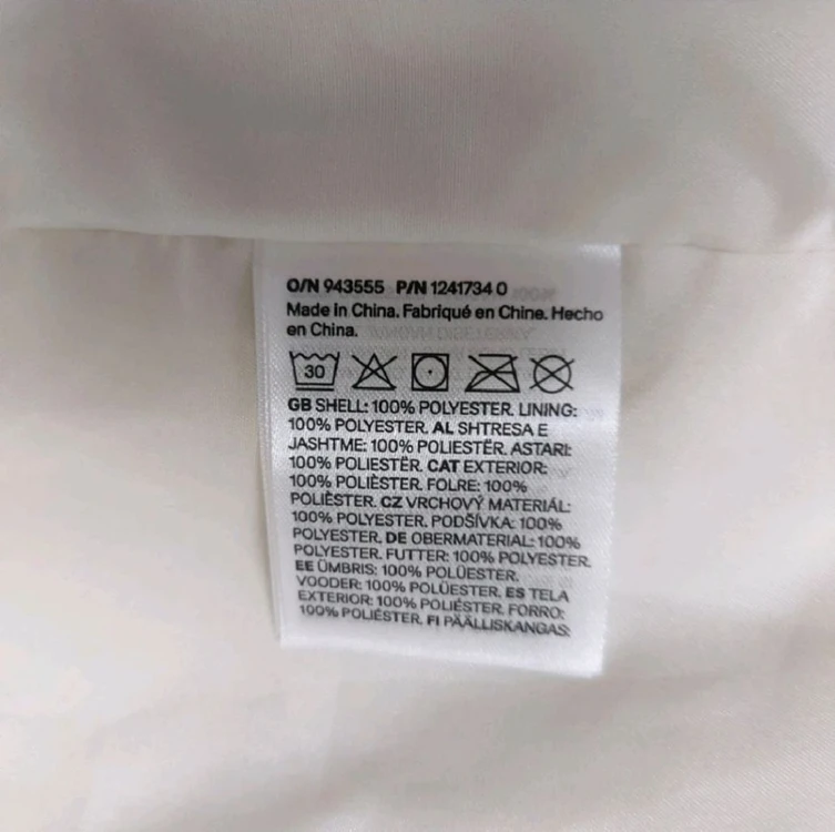 H&M 뽀글이 떡볶이 롱 코트 아이보리S (66~77) 이미지