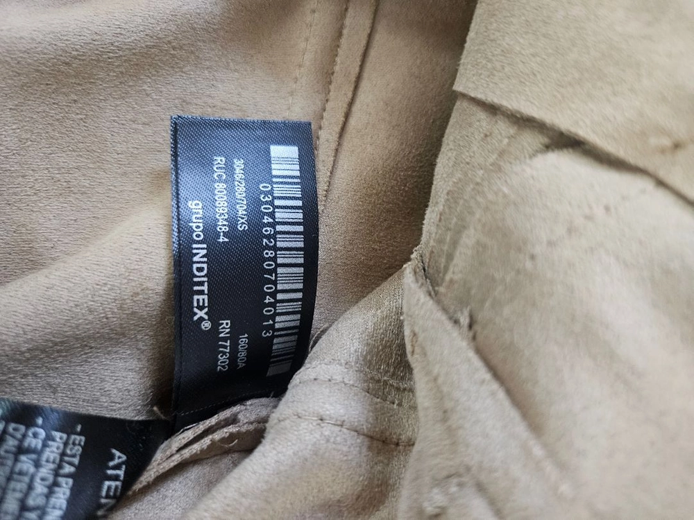 ZARA 자라 페블럼 스웨이드자켓 벨트세트 베이지 XS 이미지