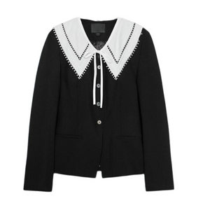ZARA 자라 배색 탈부착 칼라 블레이저 자켓 블랙 XS 이미지