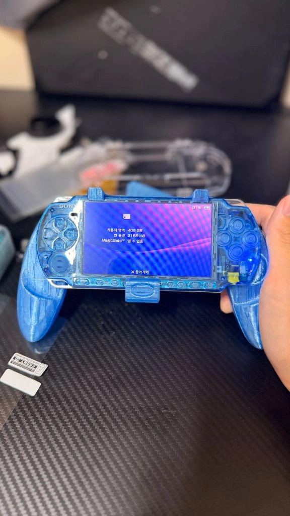 [새상품] PSP3000 128GB C타입 AllBlue LED 커스텀 이미지