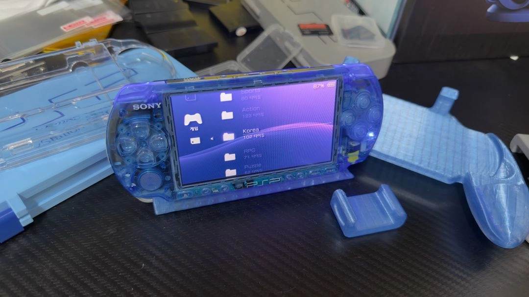 [새상품] PSP3000 128GB C타입 AllBlue LED 커스텀 이미지