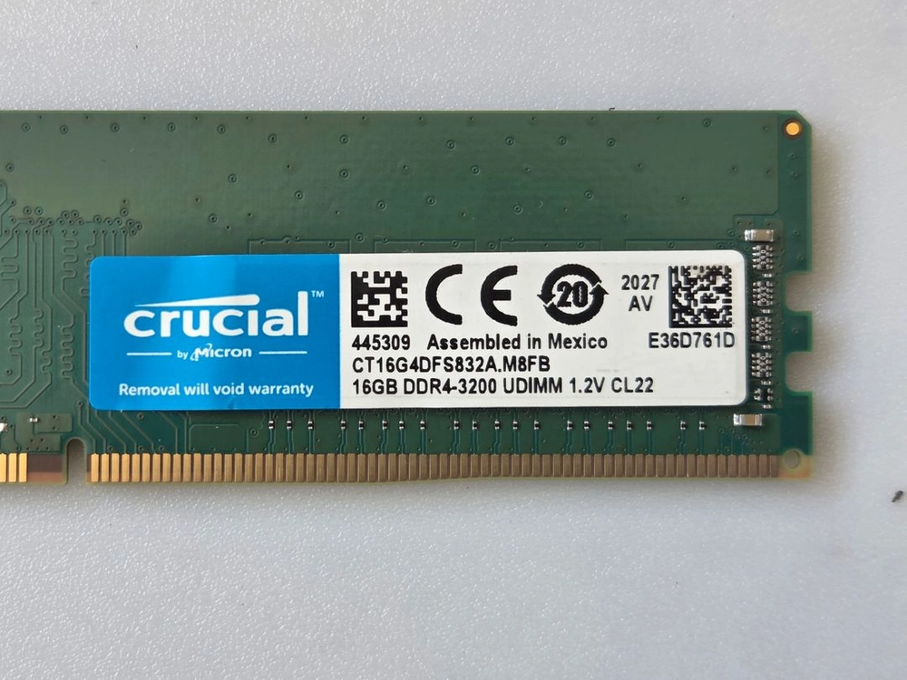 마이크론 크루셜 DDR4 16GB PC3200 메모리 이미지