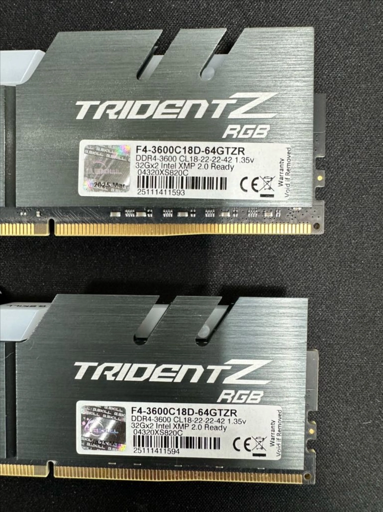 G.SKILL DDR4-3600 CL18 TRIDENT Z RGB 패키지 64GB(32Gx2) 이미지