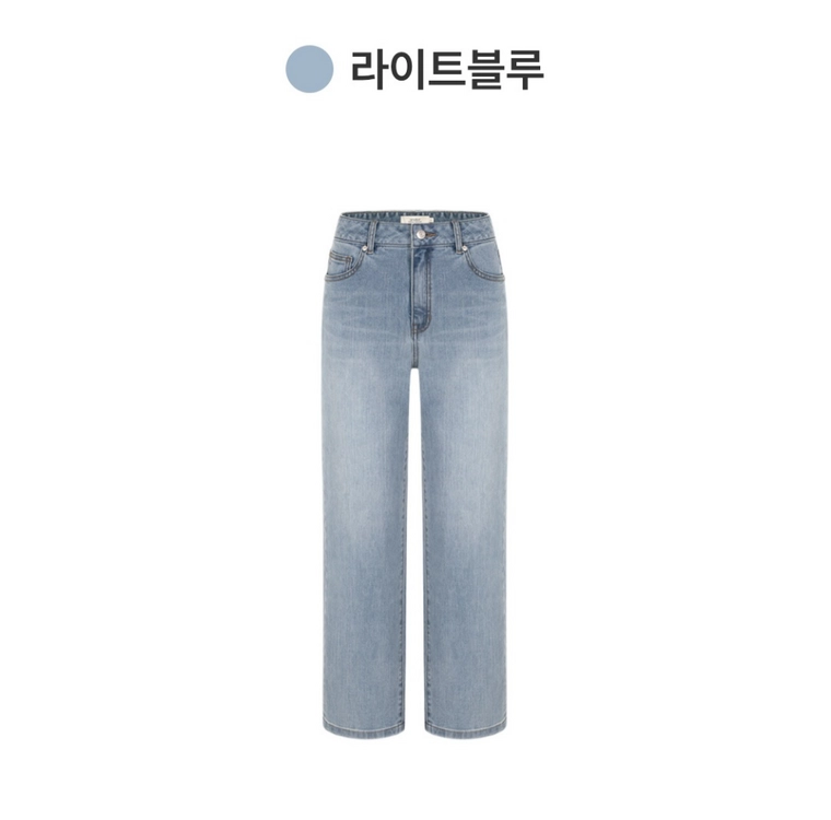 안다르 에어데님 세미 와이드 청바지 (숏) 라이트블루 27 이미지