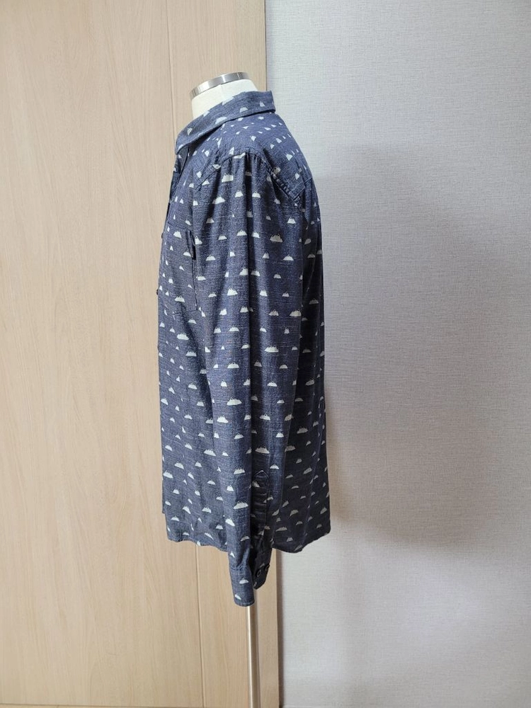 WESC 남자 패턴프린트 샴브레이 셔츠 M 네이비 이미지