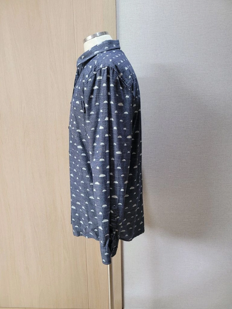 WESC 남자 패턴프린트 샴브레이 셔츠 M 네이비 이미지