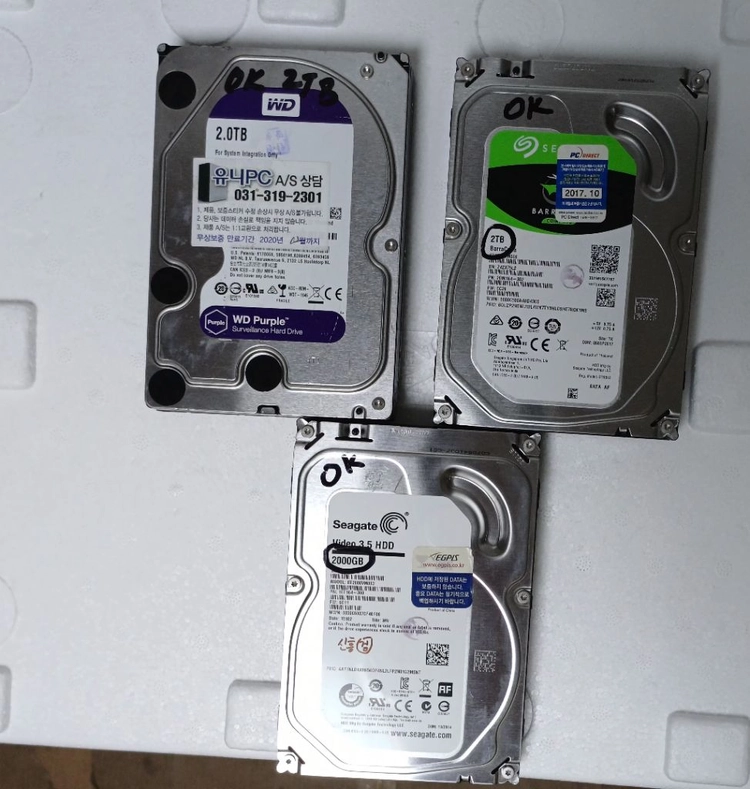 중고 HDD 500GB / 1TB / 2TB / 3TB / 4TB 판매합니다 이미지