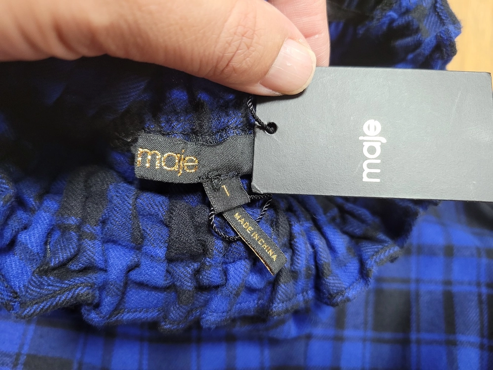 마쥬(maje) RIVINE 체크벨티드원피스 44 새상품 이미지