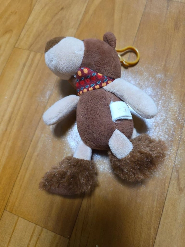 갈색 말 봉제인형 키링 스카프 인형 이미지