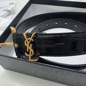 생로랑 YSL 로고 블랙 벨트 이미지