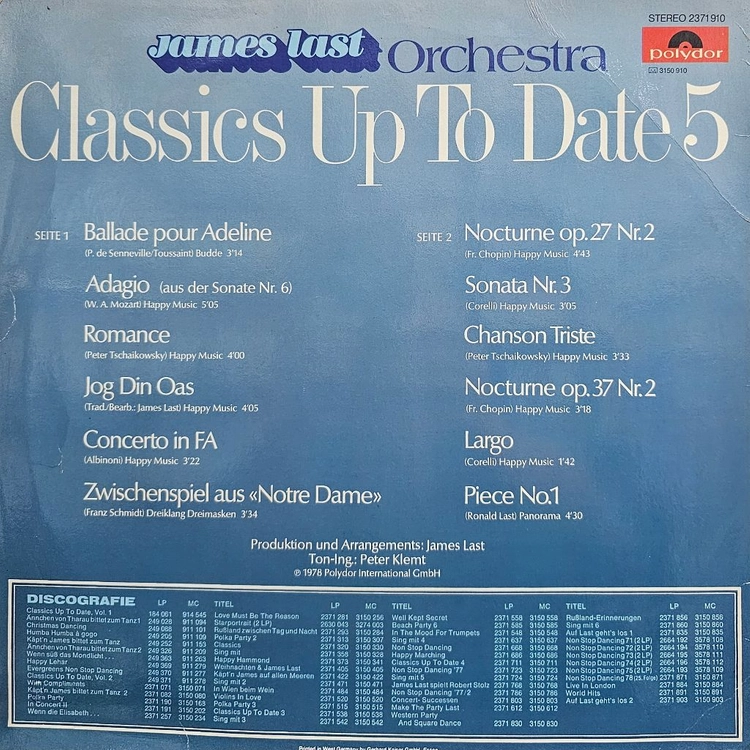제임스 제임스 라스트 오케스트라 Classics Up To Date 5 LP 이미지