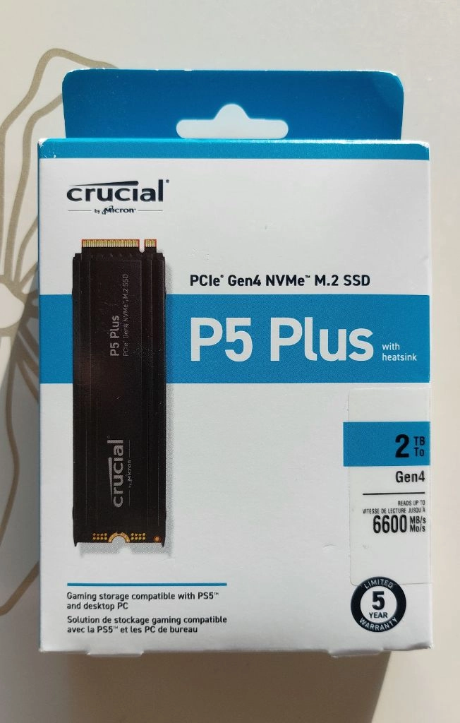 미개봉 마이크론 크루셜 Crucial P5 Plus 2TB (히트싱크) SSD 신품 팝니다 이미지