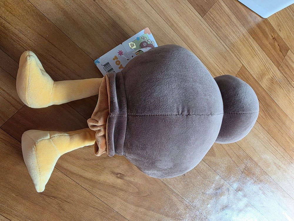 큰부리새 봉제인형 갈색 새 인형 이미지