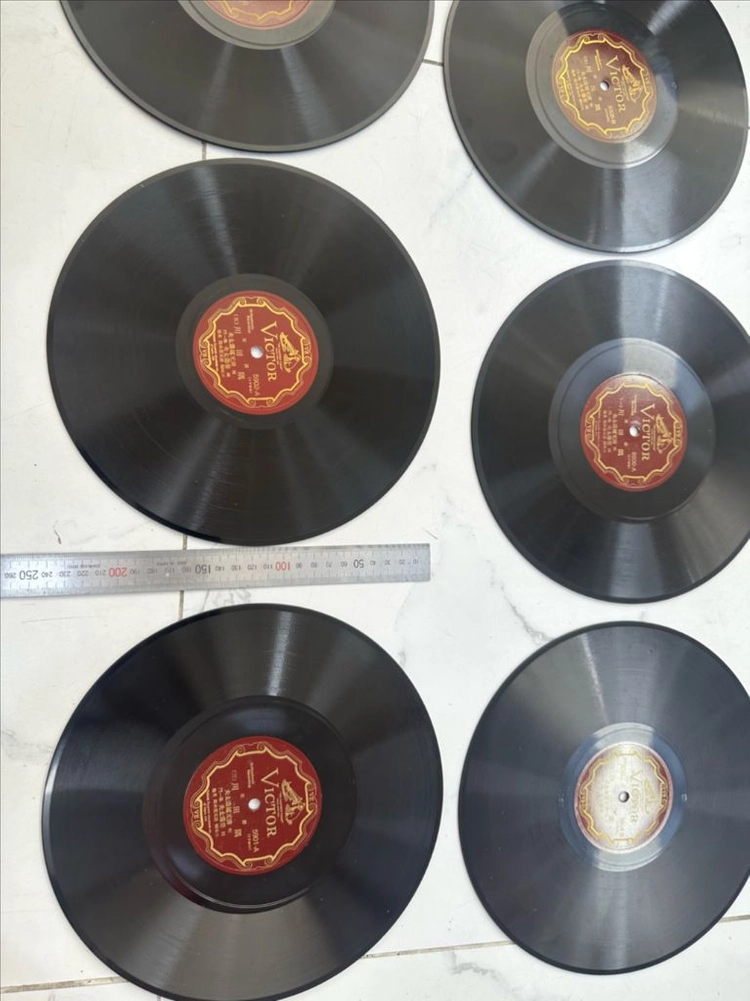[LP] 1930년대 희귀 앤틱 빅터(Victor) 10인치 기요모토 스미다가와 SP 돌판 전집 6장 세트 팝니다 이미지