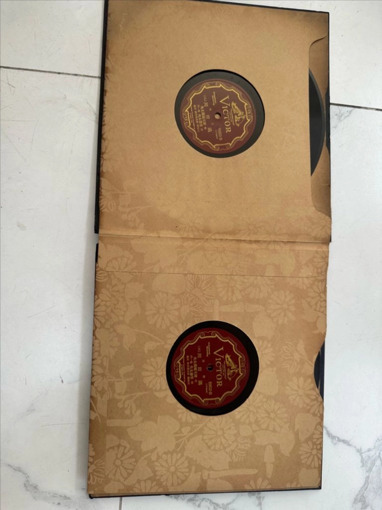 [LP] 1930년대 희귀 앤틱 빅터(Victor) 10인치 기요모토 스미다가와 SP 돌판 전집 6장 세트 팝니다 이미지